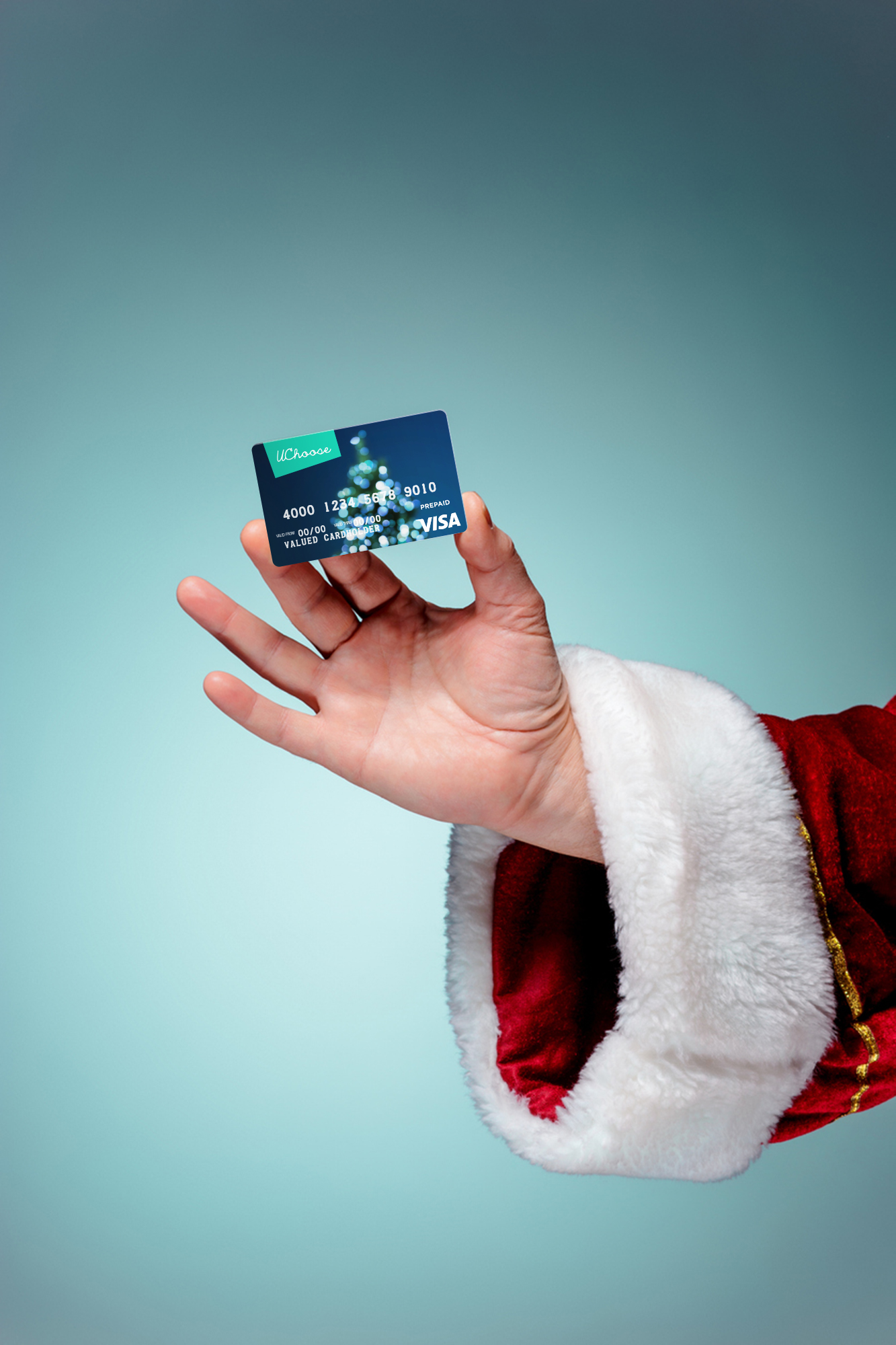 corporate staff gift card for christmas, santa loves it